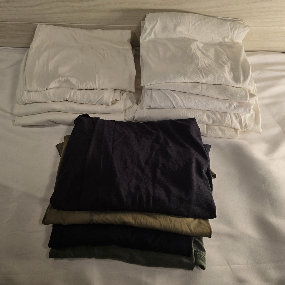Plain T-Shirt Short Sleeve Solid Blank Men Tshirt Size Large Lot Of 13